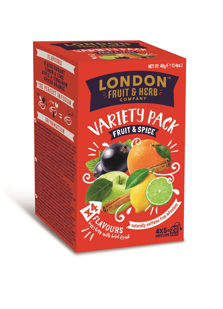 3 Box London Fruit & Herb Herbal Teas Tea Sachets - Fruit & Spice Flavour