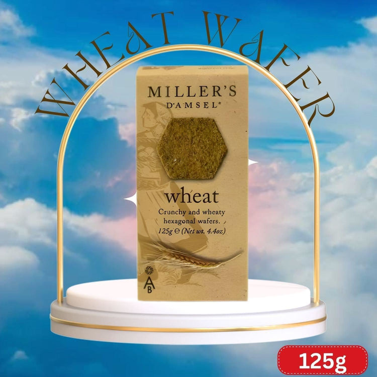 Miller's Damsels Wheat Crunchy & Wheaty Hexagonal Wafer Delicious Snack 125g X 3