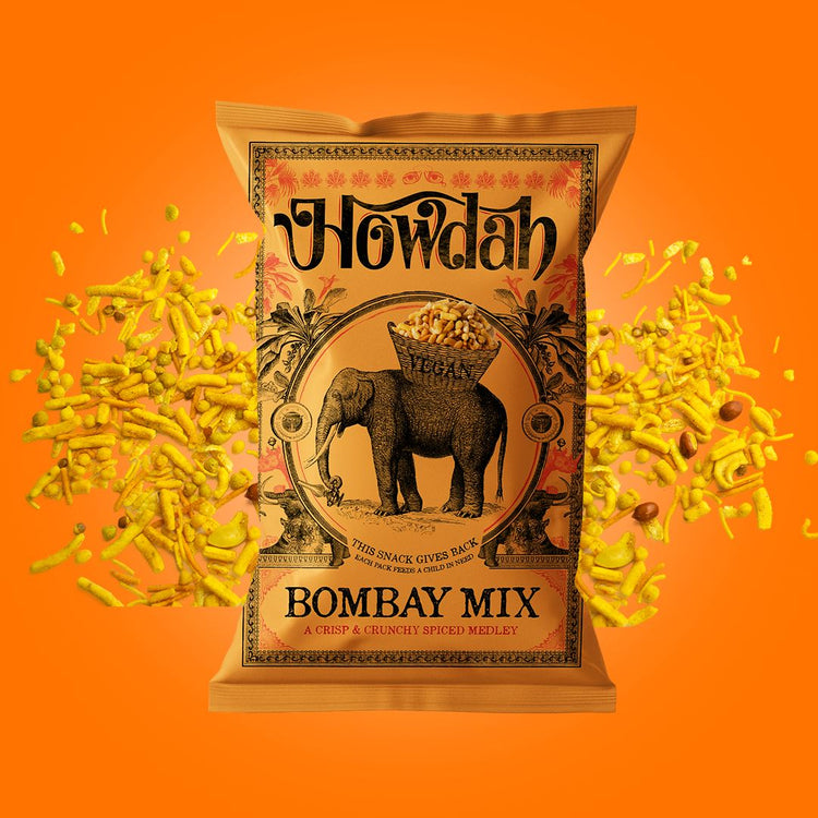 Howdah Bombay Mix 150g Sweet, Savory and Spicy Delicious Crispy Snacks Pack of 8