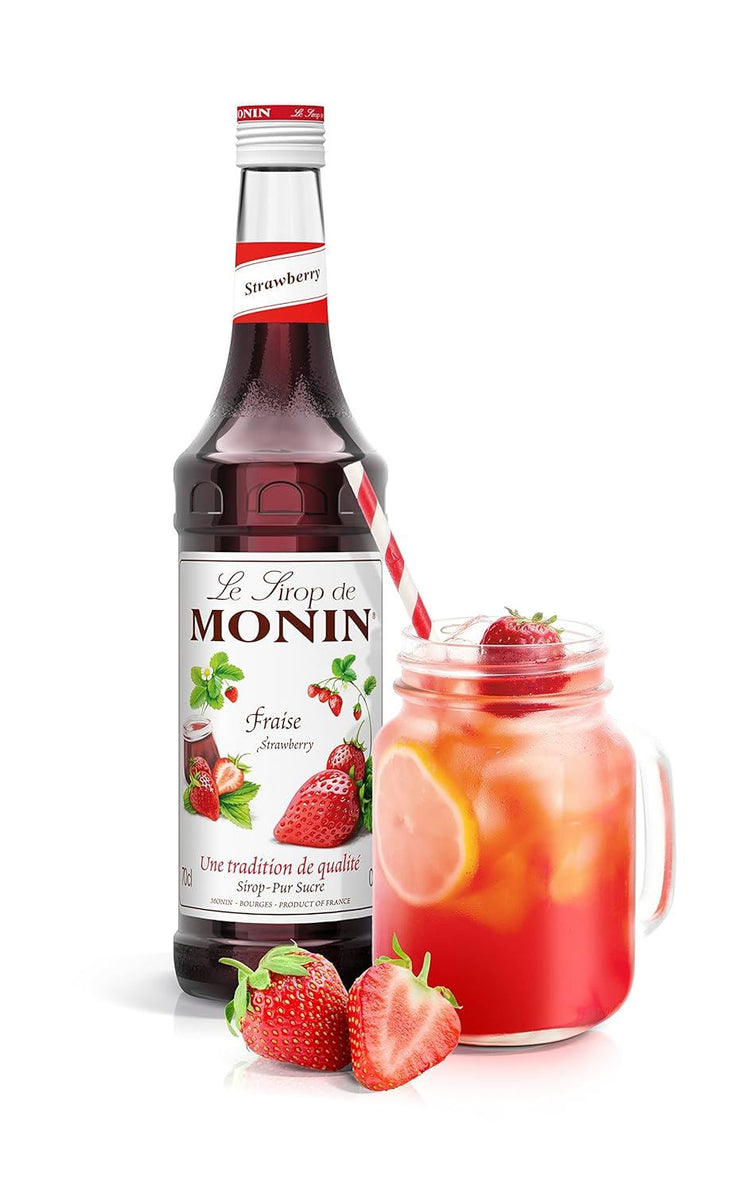 MONIN Premium Strawberry Syrup 1L for Cocktails and Mocktails 5 Packs Colourings