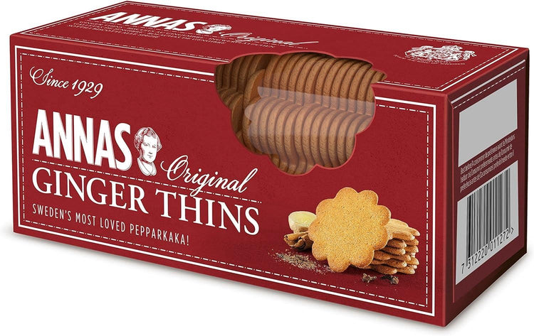 Annas Original Ginger Thins Biscuit 150g Swedens Most Loved Pepparkaka Pack of 6