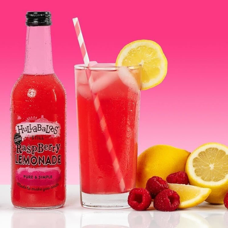 Hullabaloos Refreshing Still Sweet Drink Raspberry Lemonade Flavour 750ml X 2
