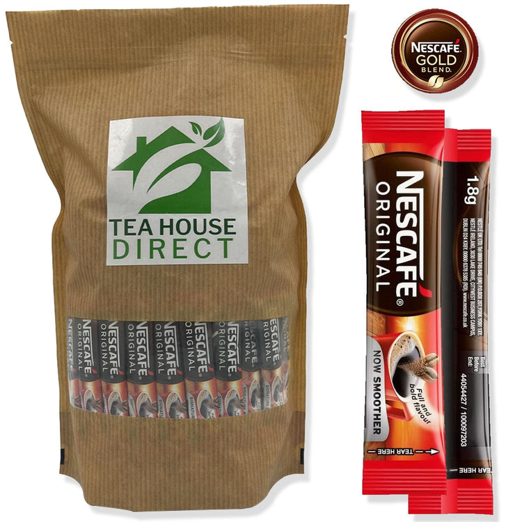 Nes Gold Blend Decaff Rich Aroma 100% Pure Instant Coffee | Experience Premium Pure Decaf Luxury | Rich, Smooth & Decaffeinated Taste | 50 to 400 Sachets