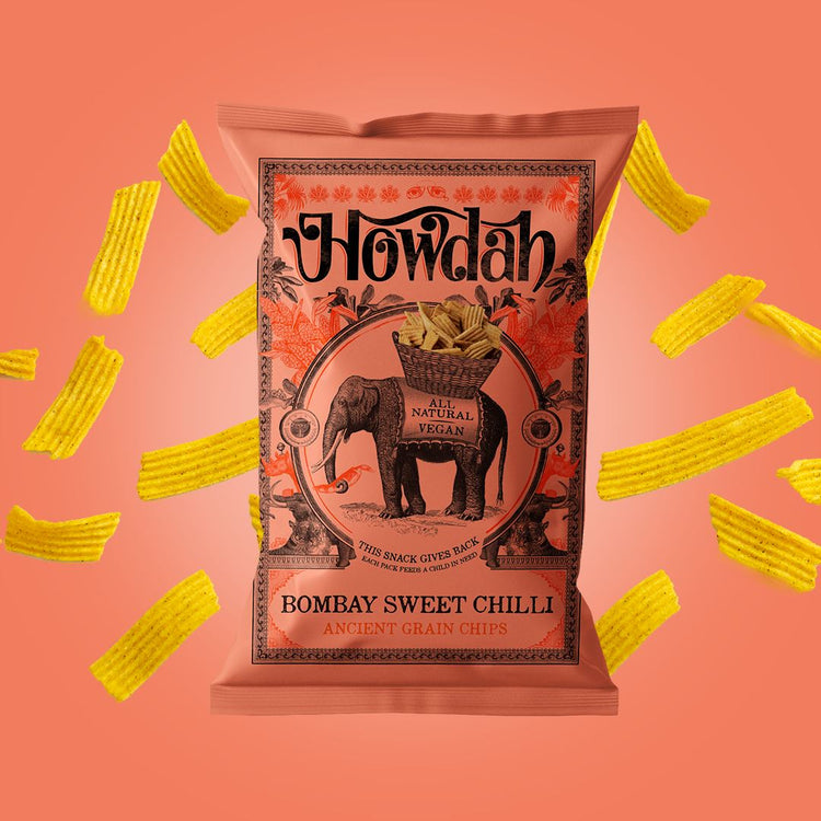 Howdah Bombay Sweet Chilli Chips 130g Sweet Spicy Kashmiri Chili Powder 2 Packs