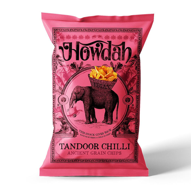 Howdah Tandoor Chilli Chips 130g Smoky, Savory and Spicy Red Chili Powder Snacks