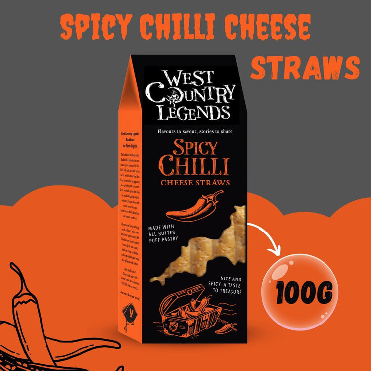 West Country Legends Crackers & Cheddar Cheese Straws Spicy Chilli 100g X 6