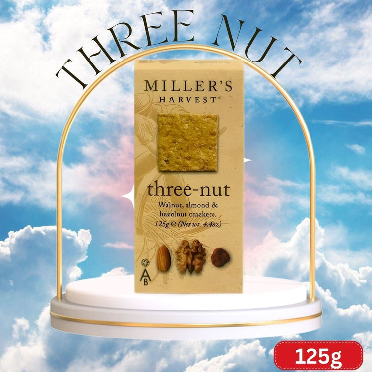 Miller's Harvest Three Nut Walnut, Almond & hazelnut Crackers Delicious 125g X 1