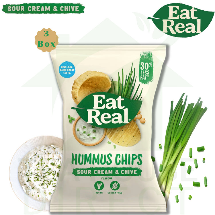 Eat Real H. C. SourCream & Chives (135gx10) Perfect Chips 3 Boxes