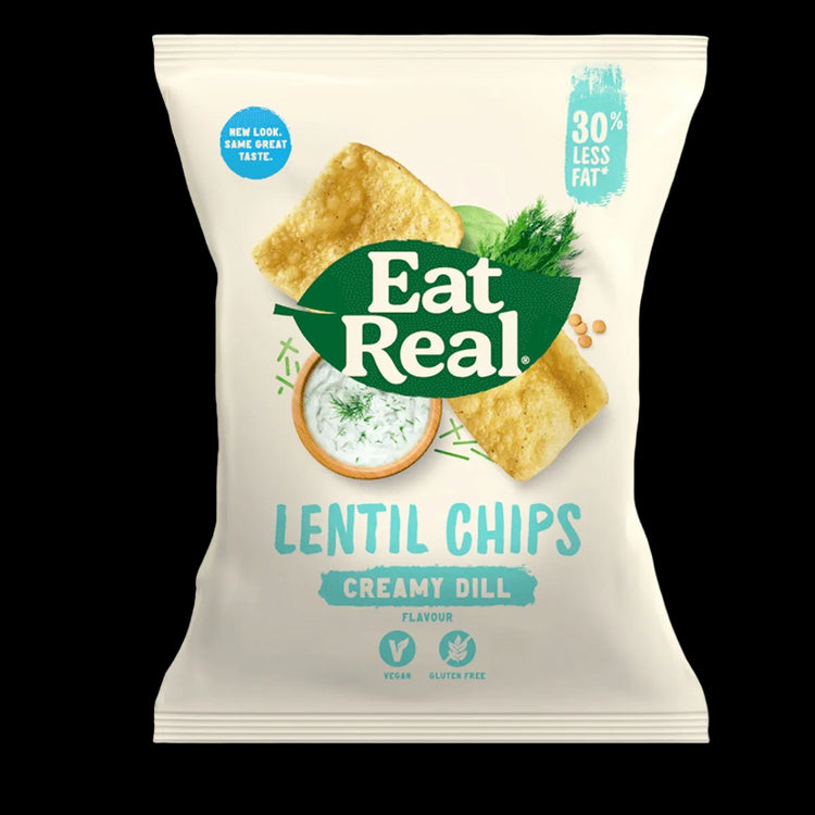 Eat Real SMALL Lentil Chips Creamy Dill (40gx12) Perfect Chips 5 Boxes