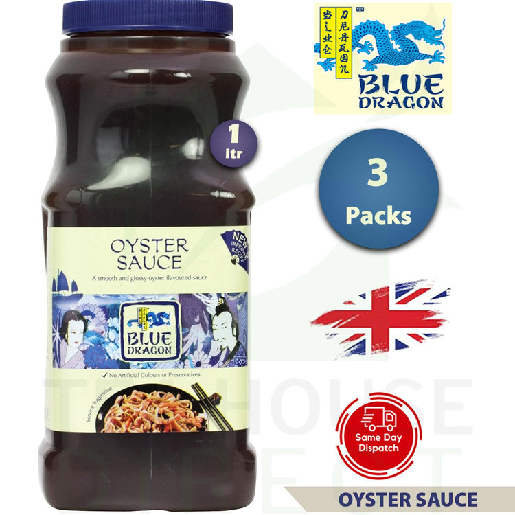 Blue Dragon Oyster Sauce 1 Litre Professional Vegetarian Sauce (3 Packs)