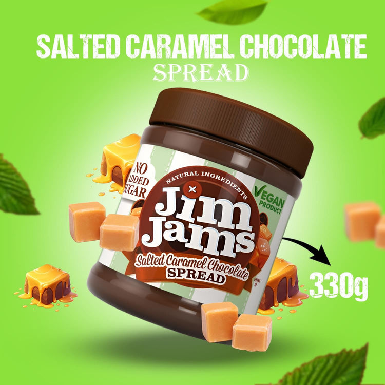 Jim Jams Salted Caramel Chocolate Spread Naturally Sourced Sweetener 350g X 3