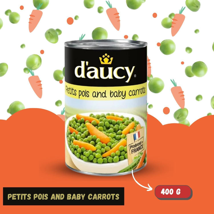 D'Aucy Petits Pois & Baby Carrots Peas Flavour Suitable for Vegetarians 400g X 1