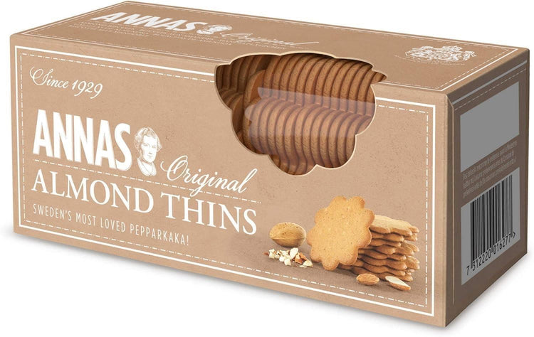 Annas Original Almond Thins Biscuit 150g Swedens Most Loved Pepparkaka Pack of 9
