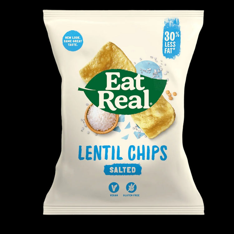 Eat Real SMALL Lentil Chips Sea Salt (40g x 12) Perfect Chips 5 Boxes