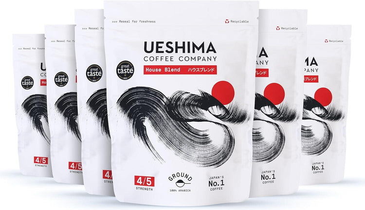 Ueshima House Blend Ground Coffee Our Signature Blend Coffee 250 Pack of 6