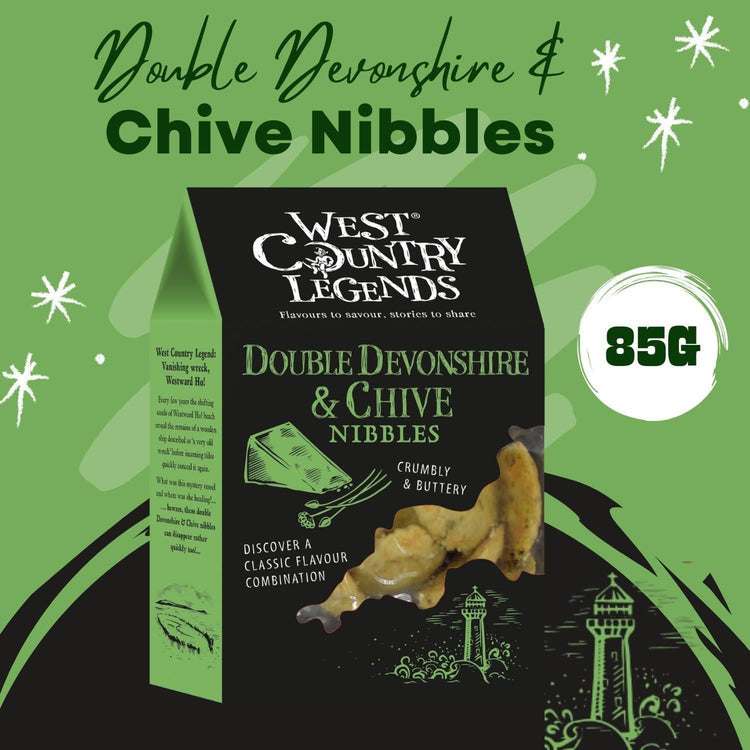 West Country Legends Double Devonshire & Chive Nibbles Crumbly & Buttery 85g X 3