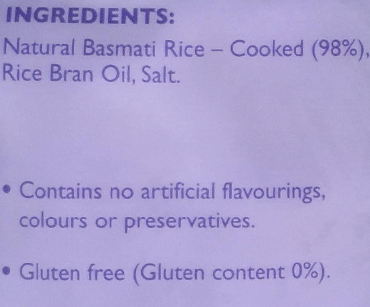 Tilda Steamed Microwave Basmati Pure Rice 250g each - Pack of 6