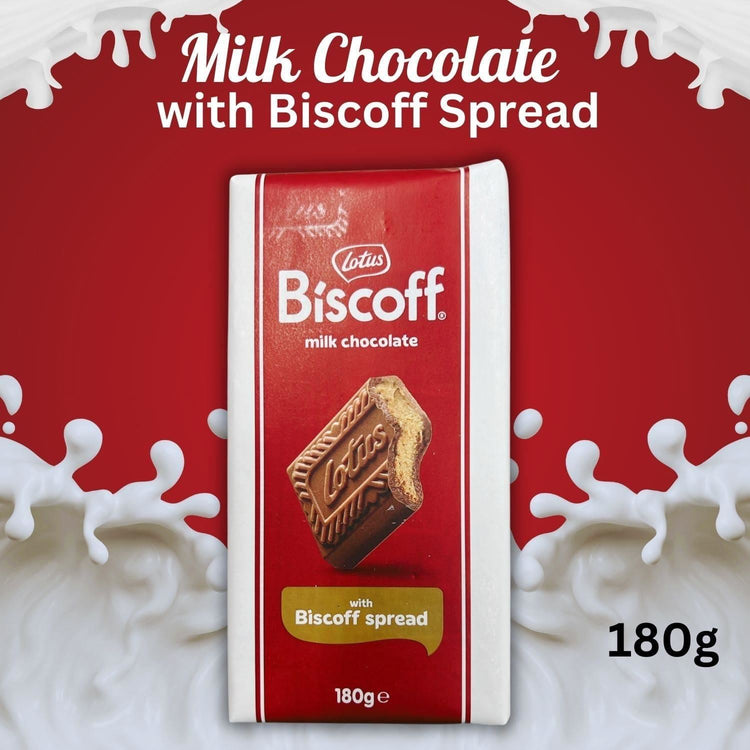 Lotus Biscoff Milk Chocolate with Biscoff Spread Delicious Flavour 180g X 2