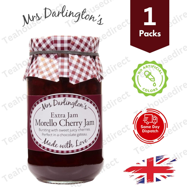 Darlington's Morello Cherry Jam 340g, A Jar of Cherry Indulgence 1 Pack