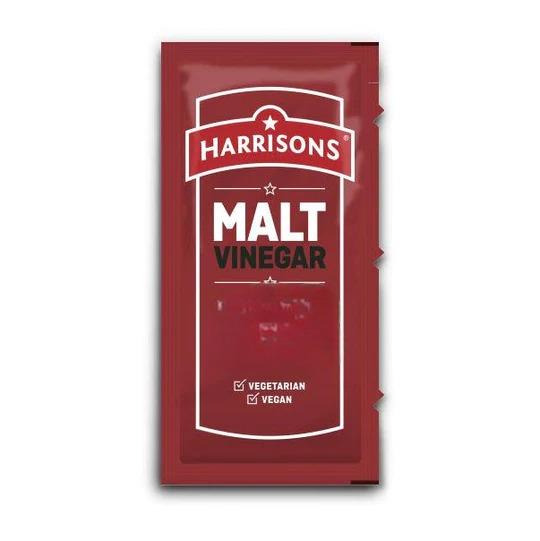 Harrisons Malt Vinegar Sauce Sachet | Suitable for Vegetarians and Vegan | Soya, Garlic & Gluten Free | Distinctive, Slightly Sweet, & Malty Flavor | 350 Sachets