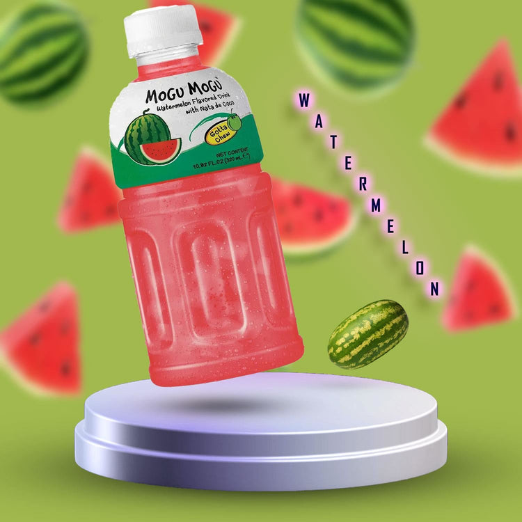 Mogu Mogu Watermelon Juice Flavour with Nata de Coco & Delicious Taste 320ml X 6