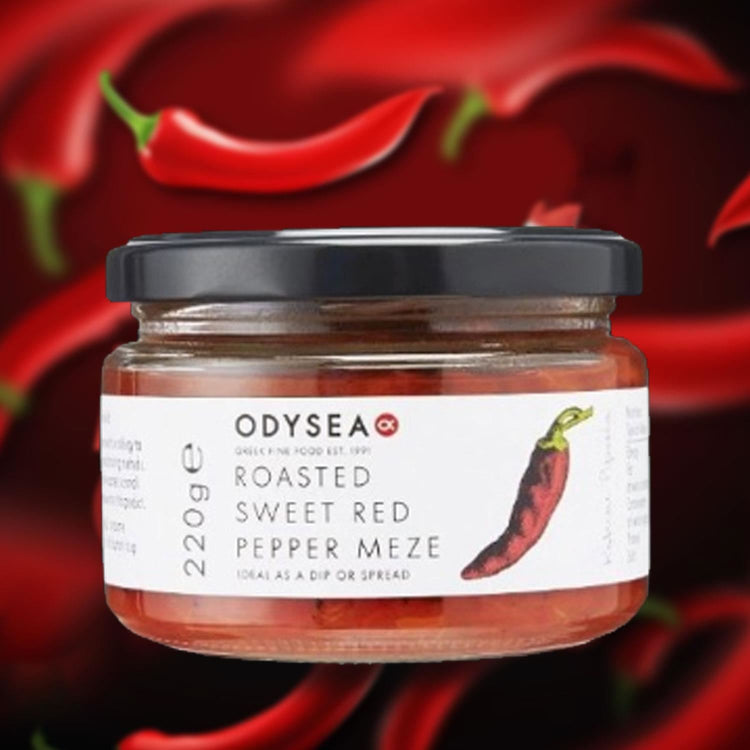 Odysea Roasted Sweet Red Pepper Meze Ideal as a Dip or Spread & Tasty 220g X 6