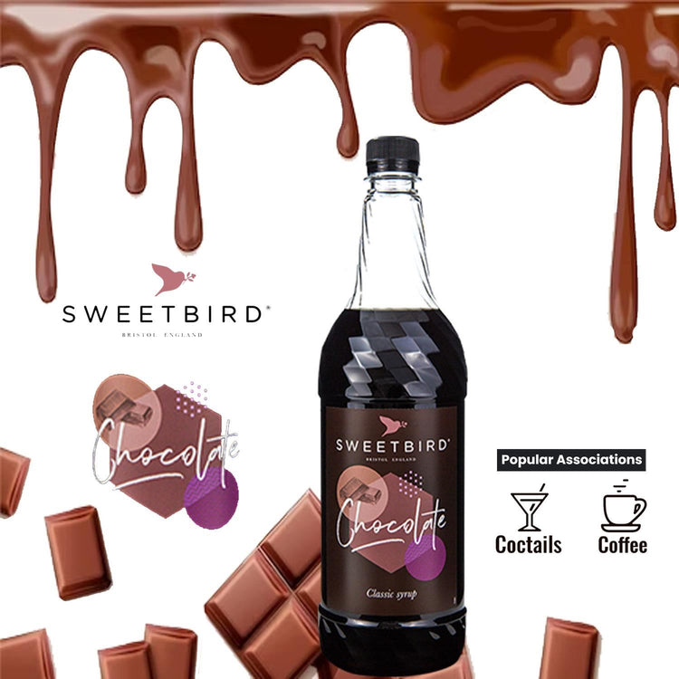 Sweetbird Chocolate Syrup 1 Lte Mochas and Contains Real Cocoa Syrup Pack of 5