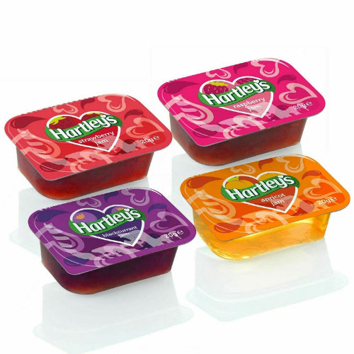 100 x Hartleys Assorted Flavour Jam Case - 20g Individual Portions