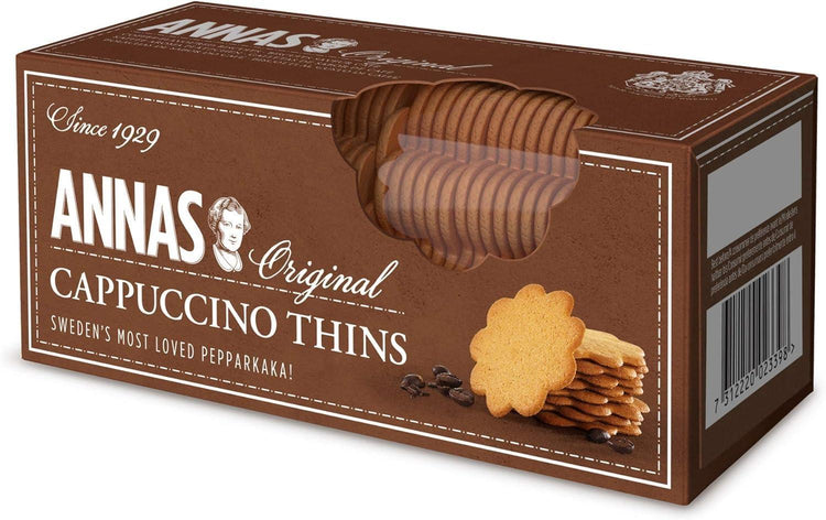 Annas Original Cappuccino Thins Biscuit 150g Swedens Loved Pepparkaka Pack of 12