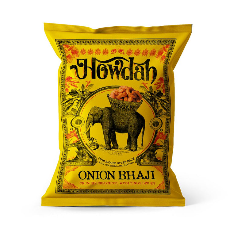 Howdah Onion Bhaji 150g Savory & Oniony Delicious Garam Masala Chips Pack of 10