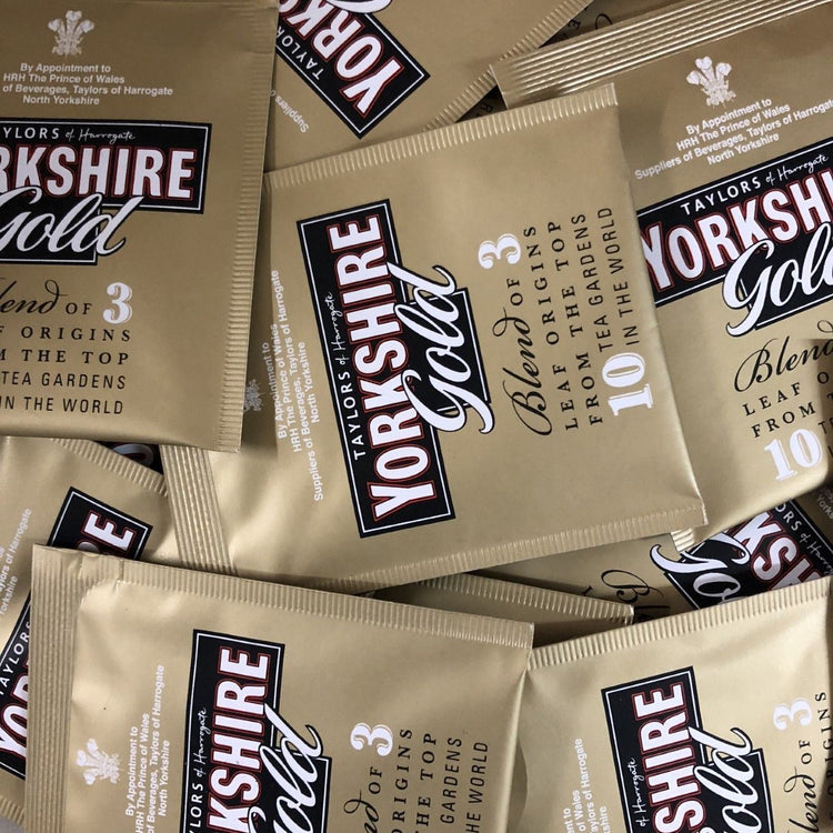 Yorkshire Gold Tea Sachet - Individual Enveloped Tagged Tea Bag - 100% Black Tea