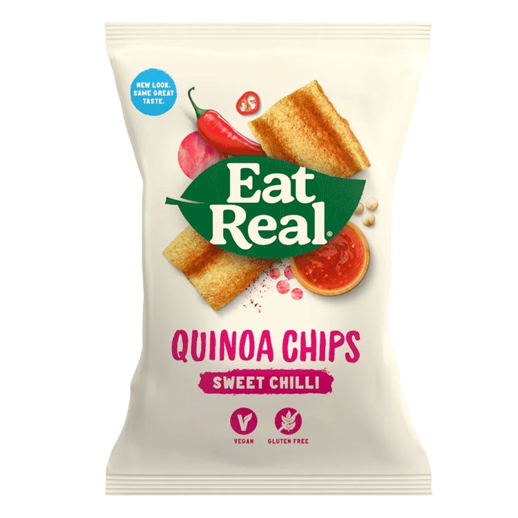 Eat Real Quinoa Chips Sweet Chilli (80g x 10) Perfect Chips 4 Boxes