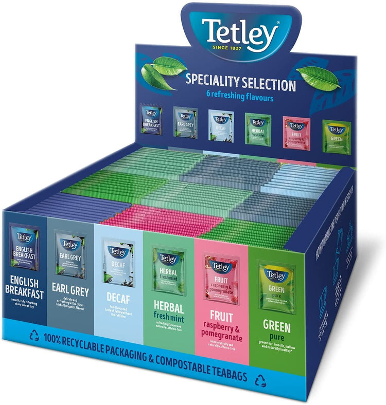 Tetley Speciality Fruit & Black Tea Variety Pack - 90 x Sachets Bags Envelopes