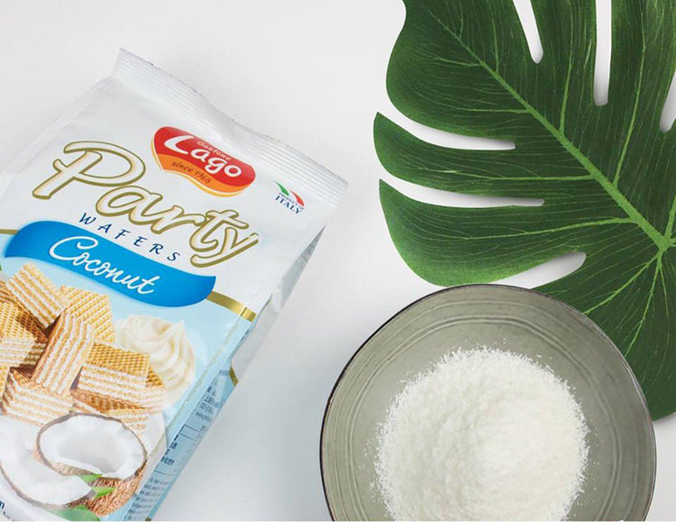 Lago Party Wafers Coconut 250g Wafer with Coconut Flavoured Cream Pack of 4