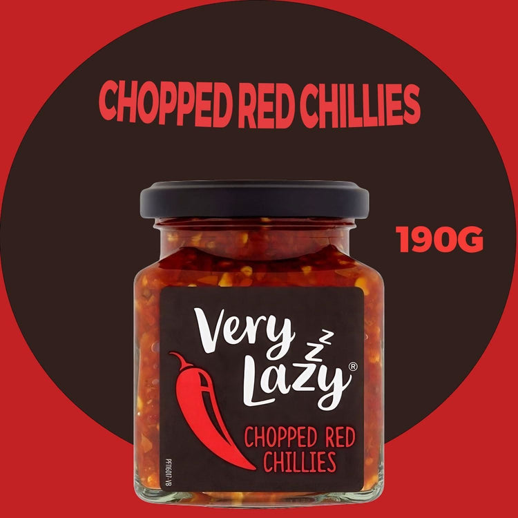 Very Lazy Pre-Chopped Sliced Red Chillies Spice Chopping Fresh Chillies 190g X 5