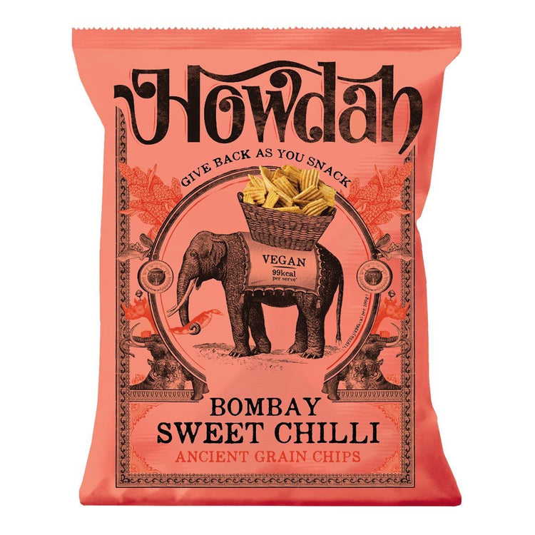 Howdah Bombay Sweet Chilli Chips 130g Sweet Spicy Kashmiri Chili Powder 6 Packs