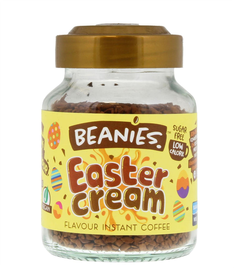 Beanies Easter Cream Flavours Instant Coffee 50g Low Calorie Sugar Free 6 Packs