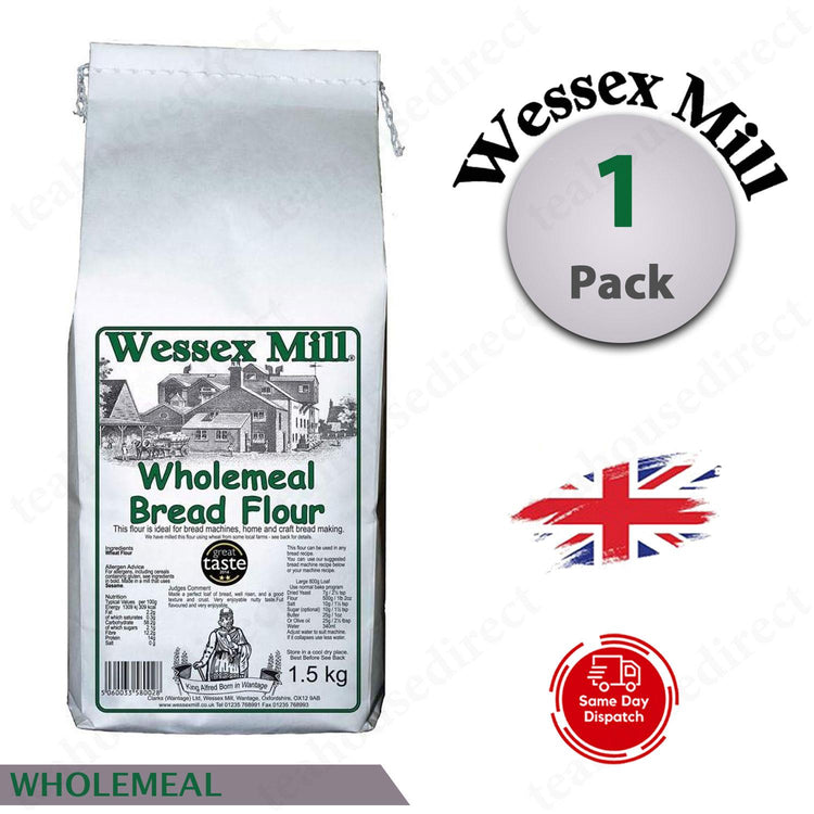 Wessex Mill Wholemeal Bread Flour 1.5kg (Pack of 1)