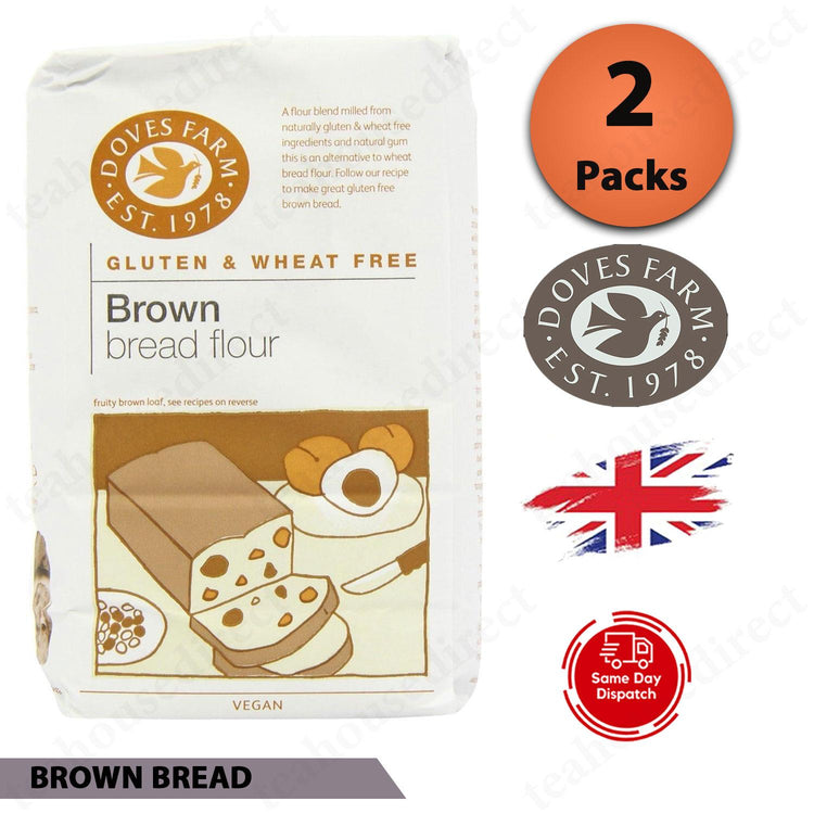 Doves Gluten and Wheat Free Gluten Brown Bread Flour 1kg (Pack of 2)
