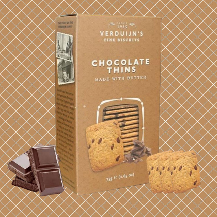 Verduijin Delicious Chocolate Thins made with Butter Savoury and Sweet 75g X 2