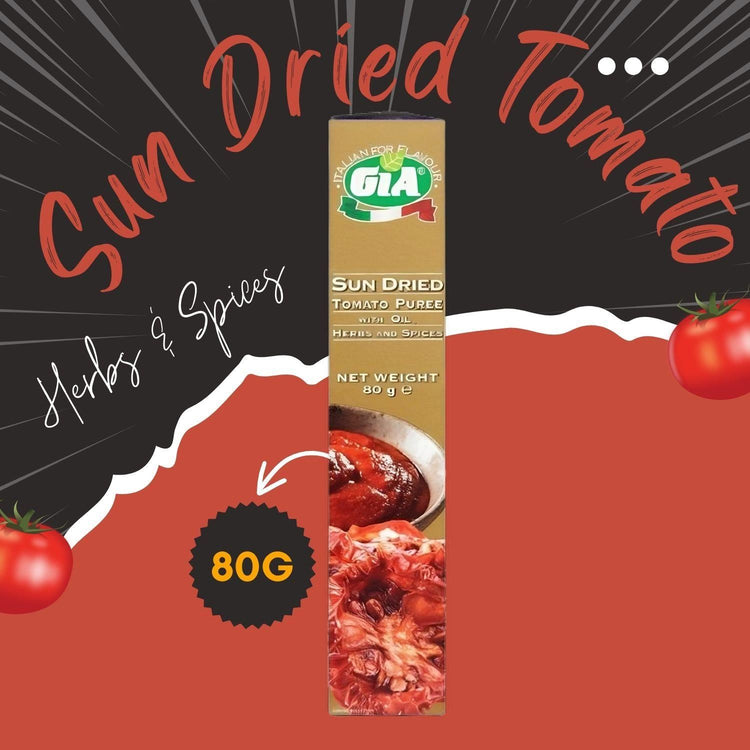 GIA Sun Dried Tomato Puree Net Weight Strong Delicious Flavour & Tasty 60g X 3