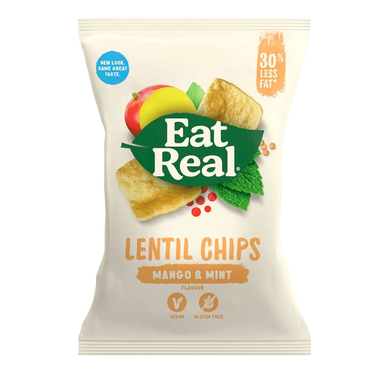 Eat Real Lentil Chips Mango & Mint (113g x 10) Perfect Chips 3 Boxes