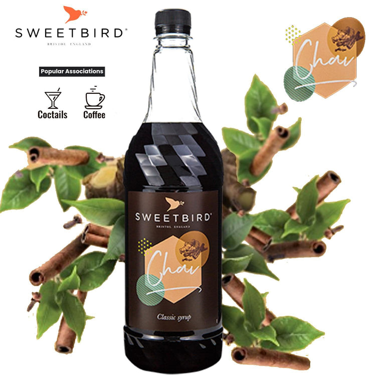 Sweetbird Chai Syrup 1 Lte Tea Warm and Mellow Sweetness Vegan Syrup Pack of 2