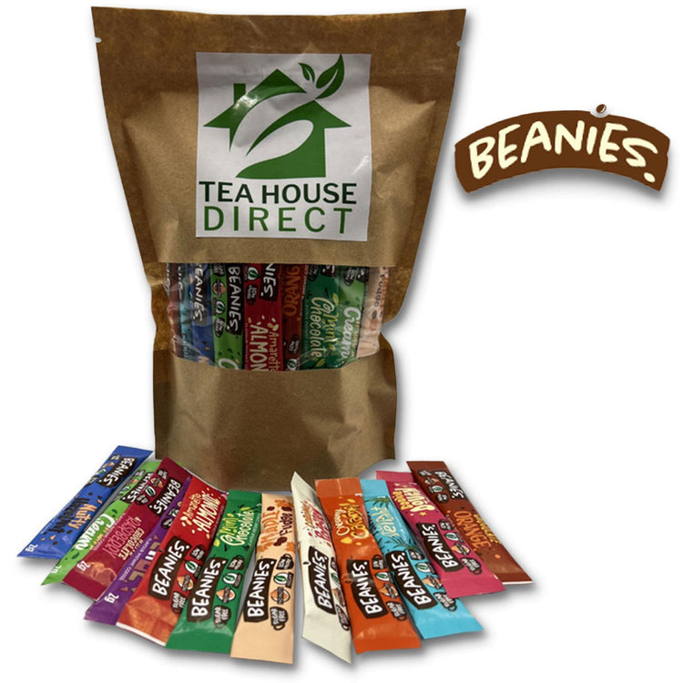 Beanies Mixed Flavour Instant Coffee - Irish Cream, Chocolate Orange, Caramel Popcorn, Mint Chocolate, Amaretto Almond, Coconut Delight, Nutty Hazelnut and more | Flavour for Every Mood | 216 Sachets