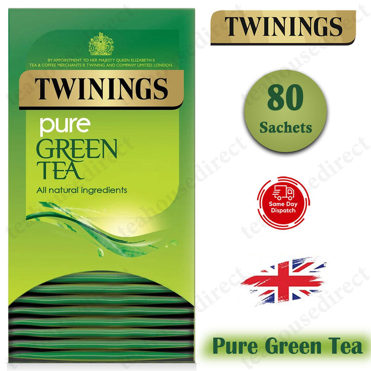 Twinings Superblends Teas Tea 80 Sachets Envelopes - Pure Green Tea Flavour