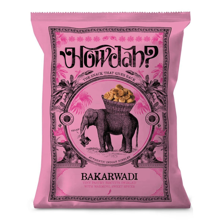 Howdah Bakarwadi Chips 150g Sweet and Spicy Delicious Crispy Snacks Pack of 12