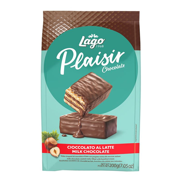 Lago Party Wafers Plaisir Choc-Coated 200g Milk Chocolate Coated Wafer Filled x3