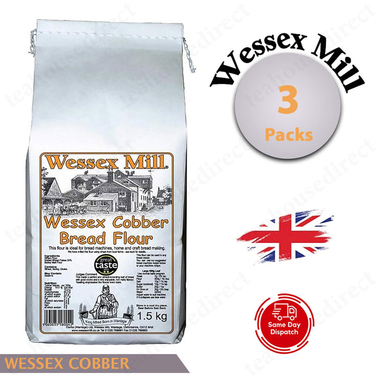 Wessex Mill Flour Cobber Bread Flour 1.5kg (Pack of 3)