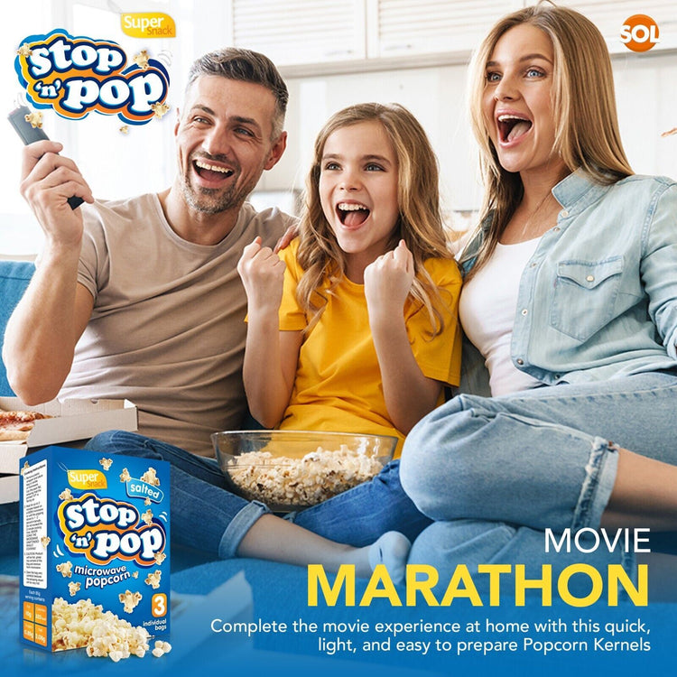 Stop 'N' Pop Salted Super Snack Microwave Popcorn 85g - 5 Box (Each 15 Sachets)