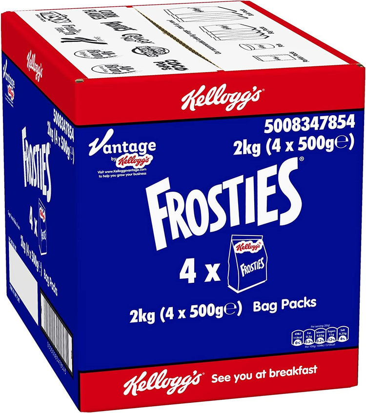 Kelloggs Frosties Cereal Flakes Bag Cornflakes Pack - 4 x 500g